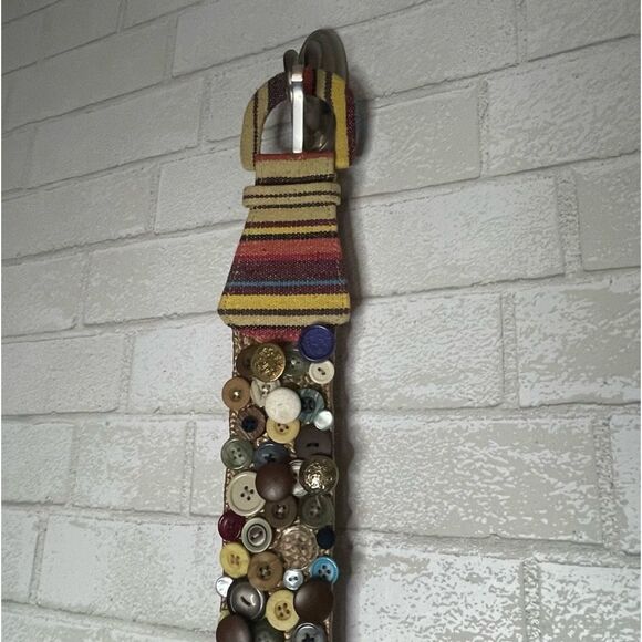 Unique Multicolored Button Belt with Women Back Stretchy (35” total length) OOAC - Picture 2 of 12